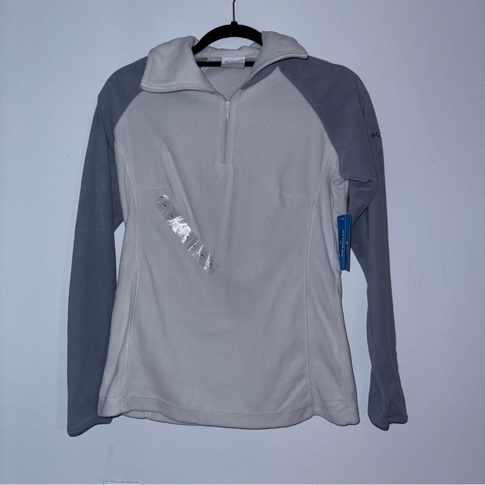 Columbia | Two Toned Grey 3/4 Fleece Zip Pullover